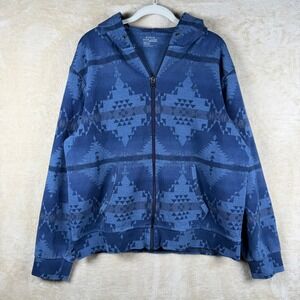 Polo Ralph Lauren Performance Full Zip Hoodie Men XL Blue Southwestern Aztec